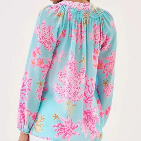 NWT Lilly Pulitzer Elsa Silk Top Sz L - Picture 3 of 5